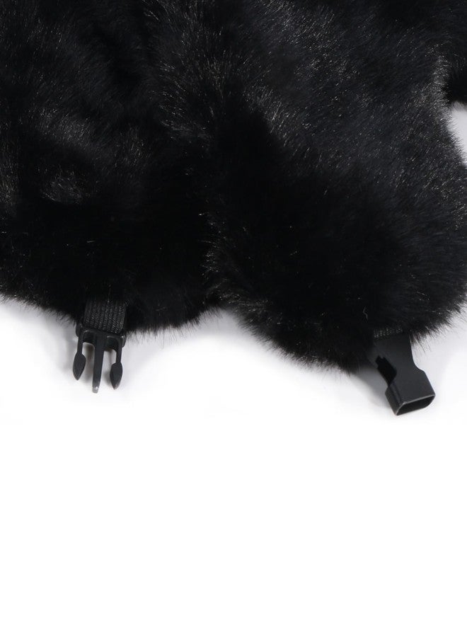 TZ Promise Men Women Winter Fuzzy Fluffy Solid Trapper Hats Windproof Hood Russian Trooper Warm Ear Flaps Cold Weather (Black) - Image 3